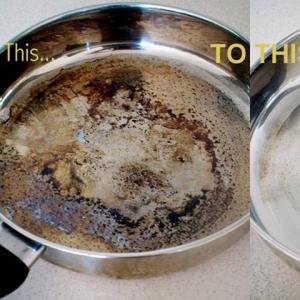 How to clean a frying pan from black carbon deposits inside and outside